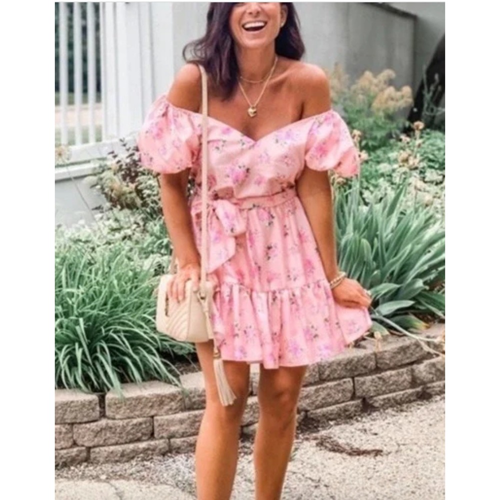 LoveShackFancy Floral Puff Sleeve Peasant Feminine Girlhoodcore Coquette Dress